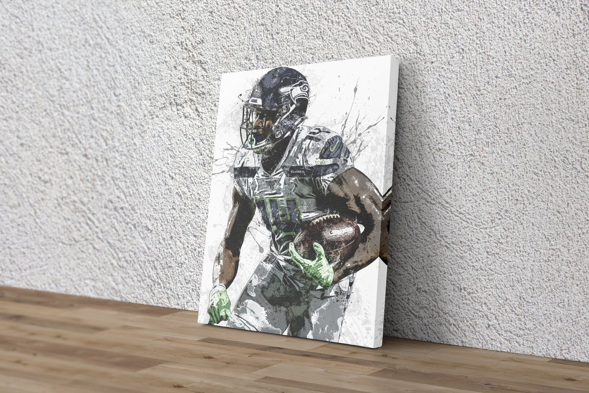 DK Metcalf Poster Seattle Seahawks Green Canvas Frame Kids 