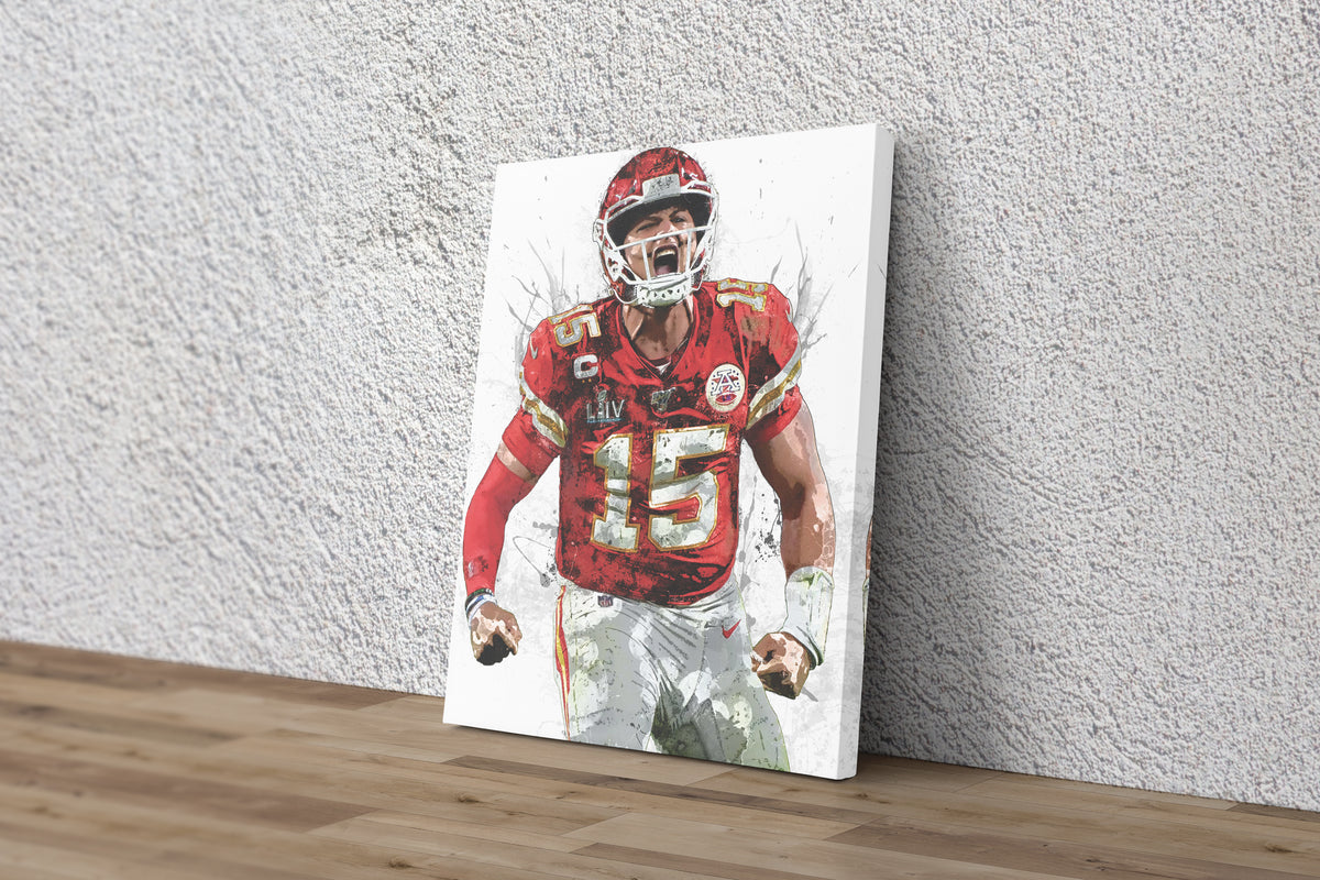 : Patrick Mahomes Canvas Poster Bedroom Decor Sports Landscape  Office Room Decor Gift No Frame 16x24inch(40x60cm): Posters & Prints