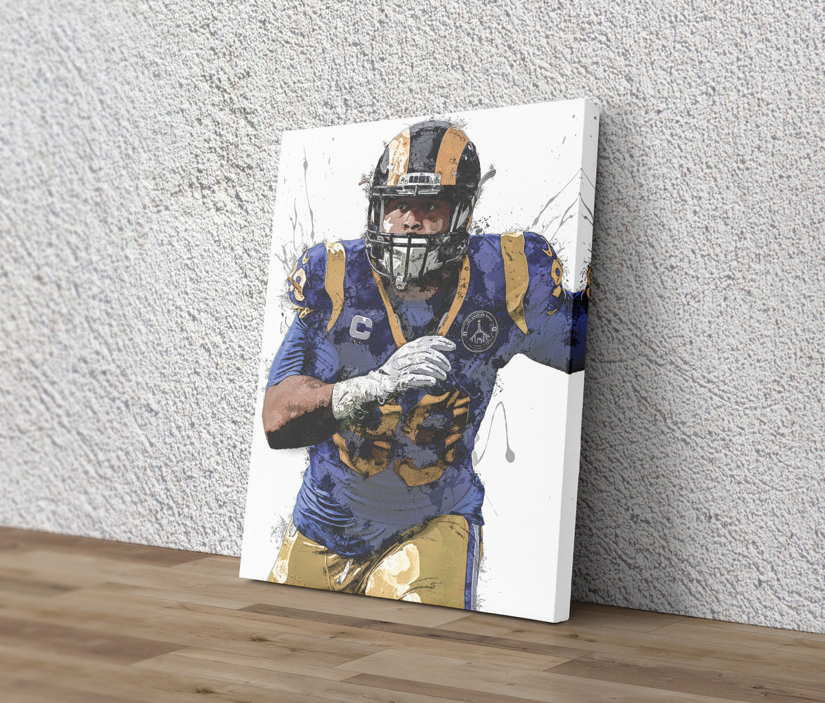 : Aaron Donald Poster Print, American Football Player, Wall Art,  Posters for Wall, Canvas Art, Aaron Donald Decor, No Frame Poster, Artwork,  Original Art Poster Gift Size 24 x 32 Inches: Posters