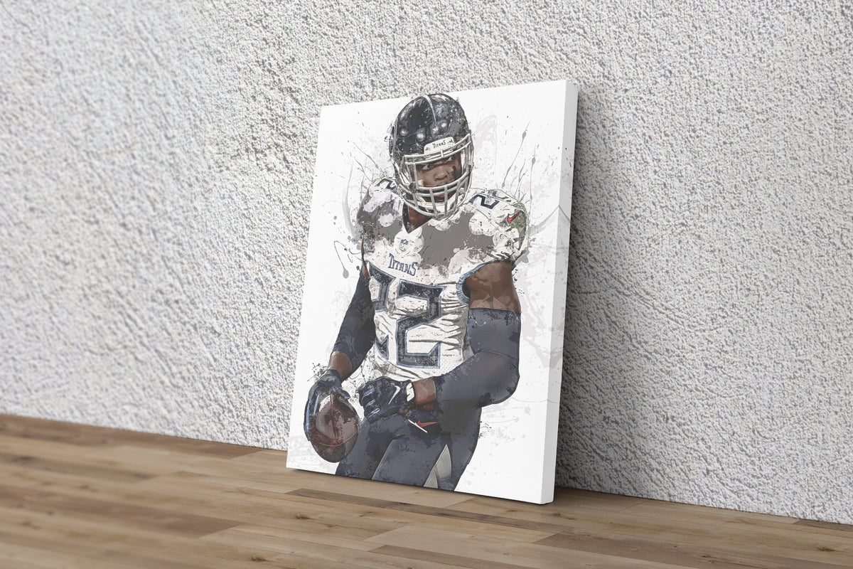 Derek Henry watercolor, Tennessee Titans wall art, Tennessee Titans De –  Capital Canvas Prints