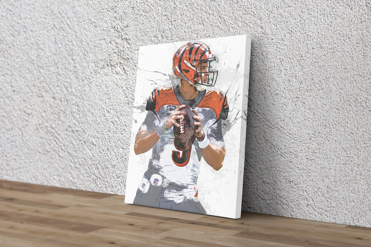 Joe Burrow Art Poster Cincinnati Bengals Football Hand Made Posters Digital  Art by Daryl Long - Pixels