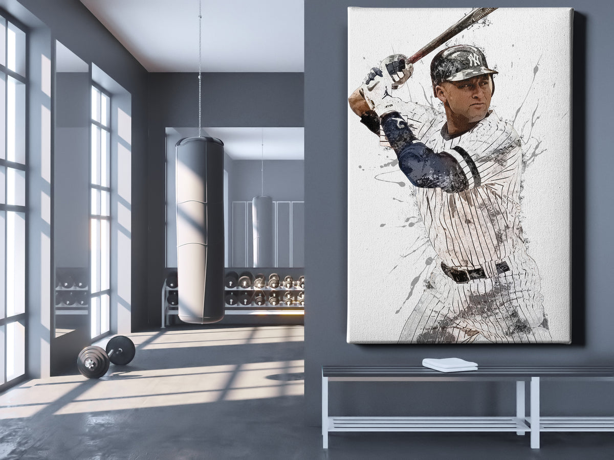 Derek Jeter Poster New York Yankees Baseball Painting Hand Made Poster –  CanvasBlackArt