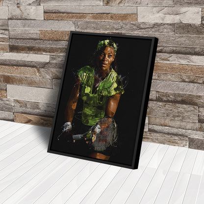 Serena Williams Painting Tennis Player Hand Made Poster Canvas Print Kids Wall Art Man Cave Gift Home Decor