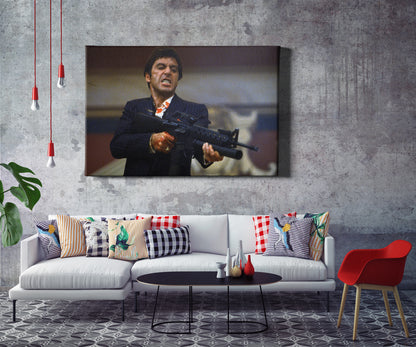 Scarface Poster Say Hello to My Litttle Friend Tony Montana Movie Hand Made Posters Canvas Print Wall Art Home Decor