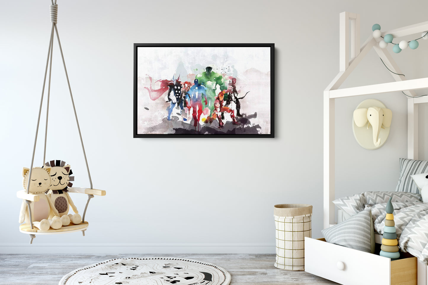 Marvel Avengers  Poster Movie Comics Watercolor Painting Hand Made Posters Canvas Print Wall Art Home Decor