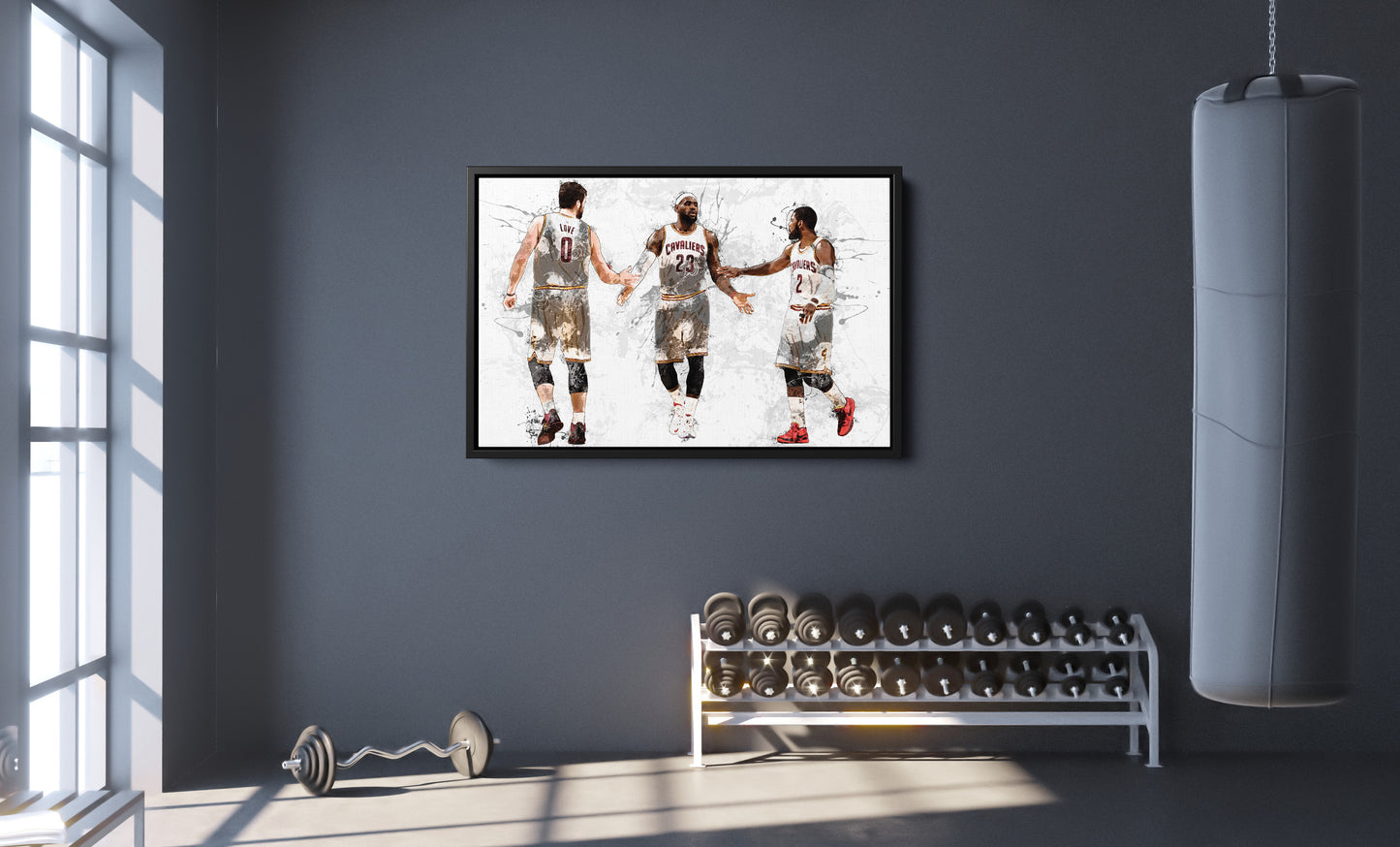 Cleveland Cavaliers Big 3 Poster Basketball Painting Hand Made Posters Canvas Print Kids Wall Art Home Man Cave Gift Decor