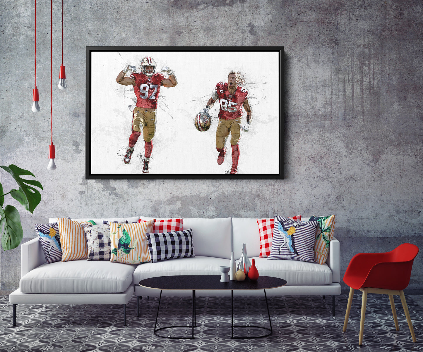 Nick Bosa George Kittle Poster San Fransisco 49ers Football Painting Hand Made Posters Canvas Print Wall Kids Art Man Cave Gift Home Decor