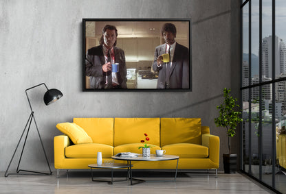 Pulp Fiction Coffee Break Poster Gangsta Movie Hand Made Posters Canvas Print Wall Art Home Decor