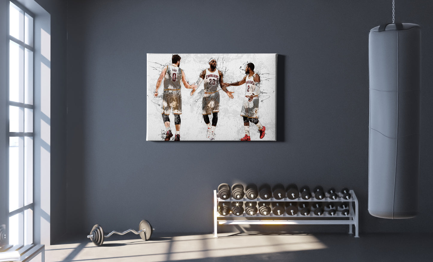 Cleveland Cavaliers Big 3 Poster Basketball Painting Hand Made Posters Canvas Print Kids Wall Art Home Man Cave Gift Decor