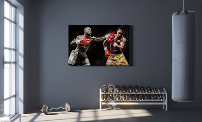 Floyd Mayweather Vs Manny Pacquiao Poster Boxing Hand Made Posters Canvas Print Wall Art Home Man Cave Gift Decor