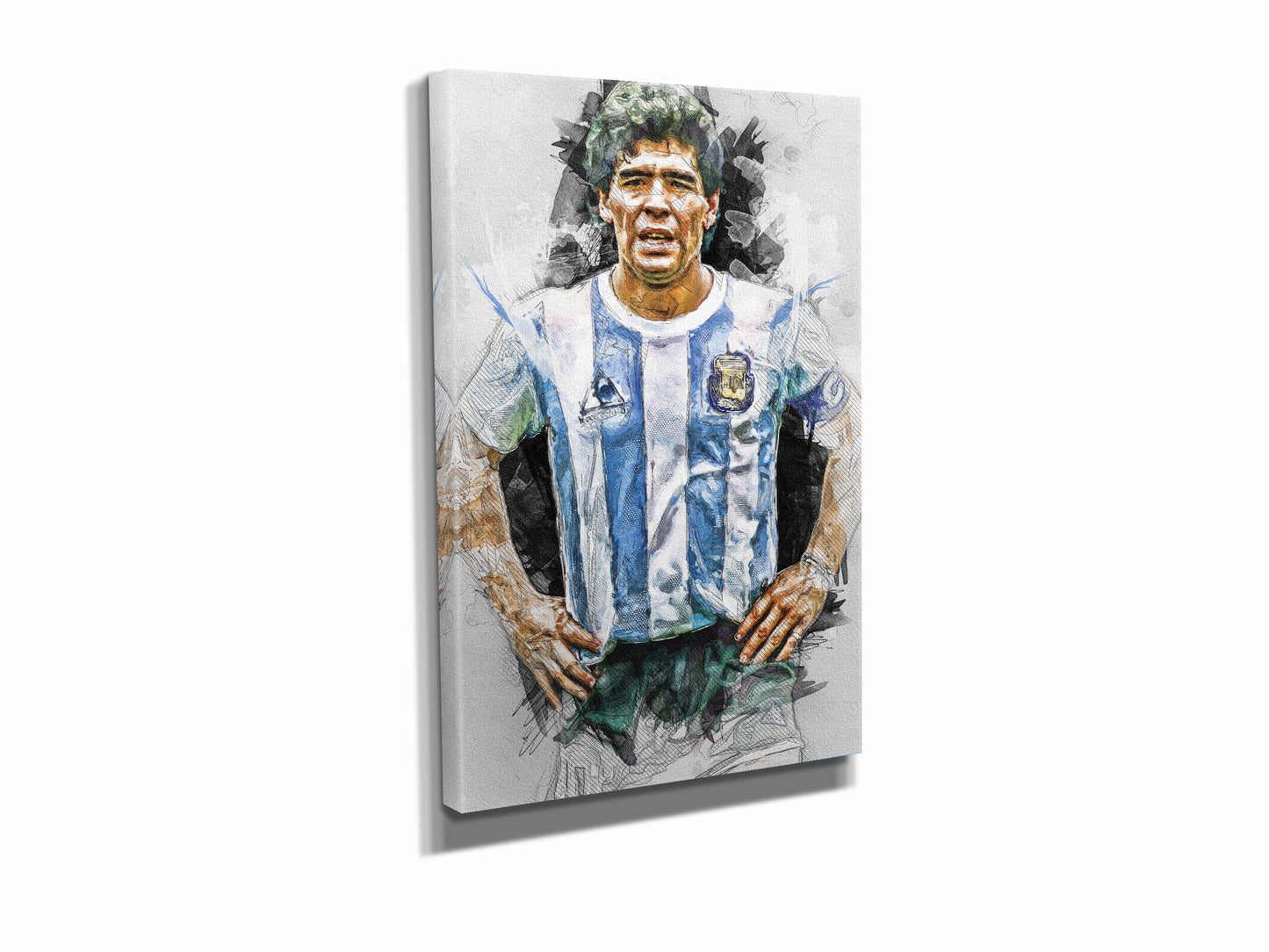 Maradona Poster Napoli Soccer Painting Hand Made Posters Canvas Print Kids Wall Art Man Cave Gift Home Decor