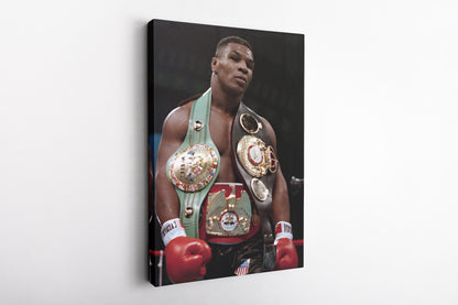 Mike Tyson with belts Poster Hand Made Posters Canvas Print Wall Art Home Decor