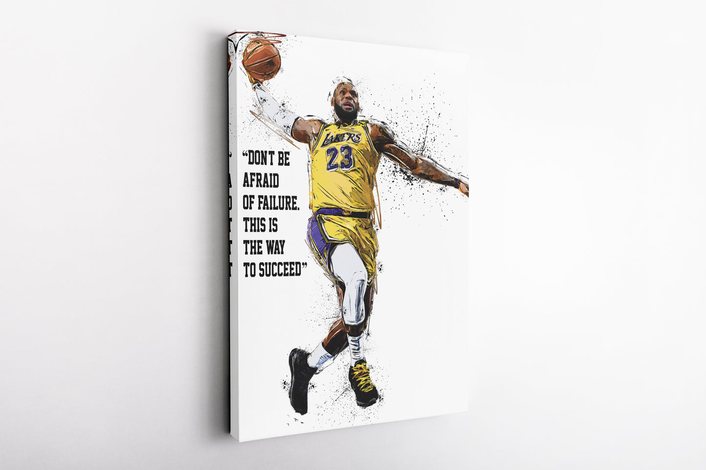 LeBron James Poster Los Angeles Lakers Basketball Quote Hand Made Posters Canvas Print Wall Art Home Decor