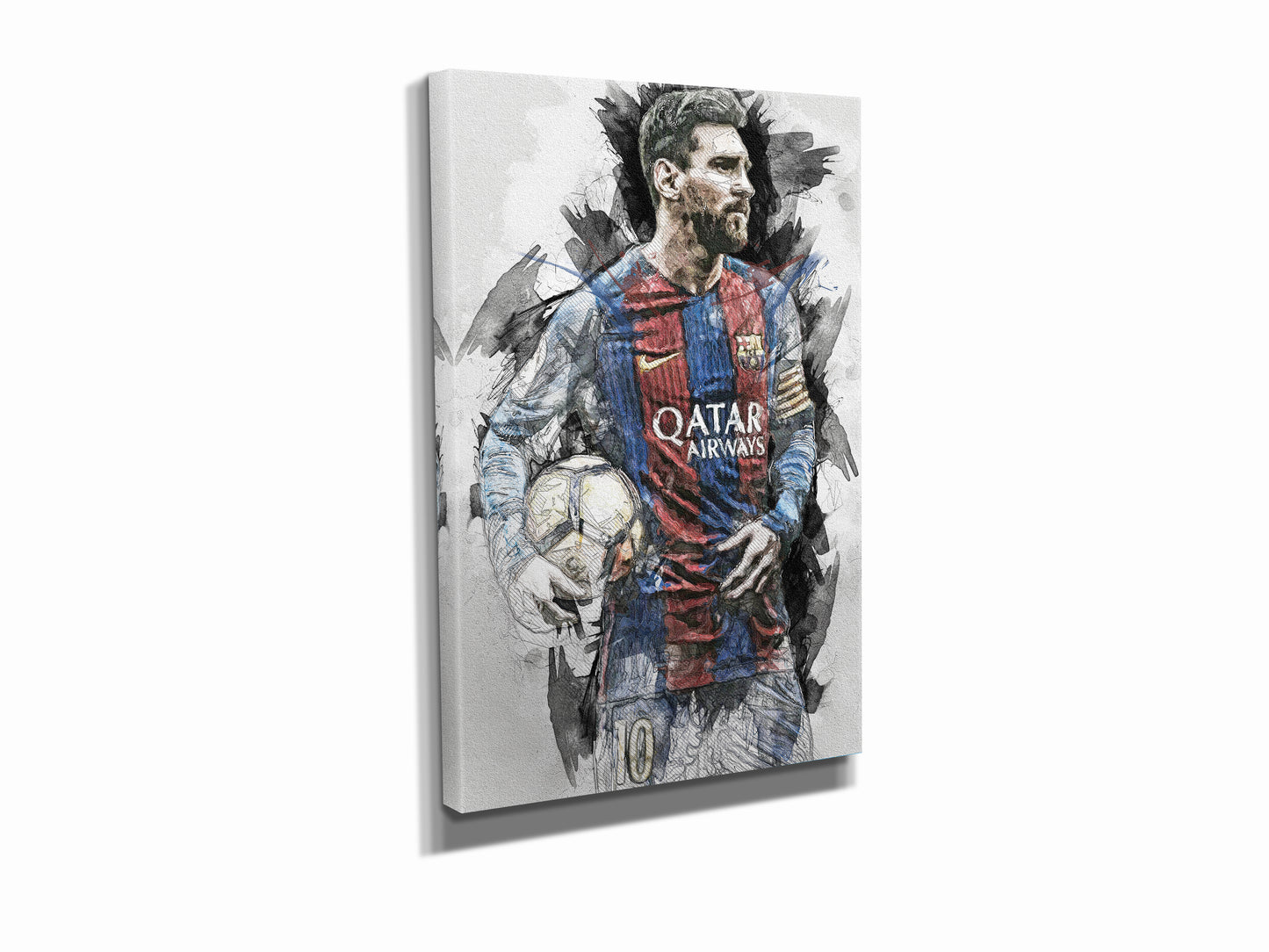 Lionel Messi Poster Barcelona Soccer Player Hand Made Posters Canvas Framed Print Wall Kids Art Man Cave Gift Home Decor