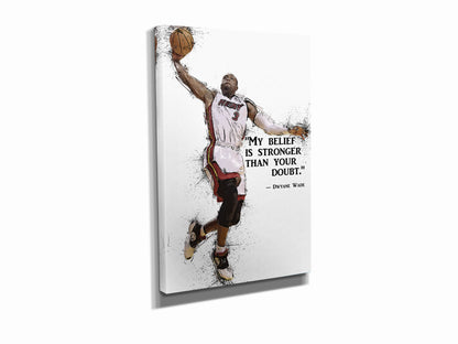 Dwyane Wade Poster Miami Heat Quote Basketball Hand Made Posters Canvas Print Wall Art Home Decor