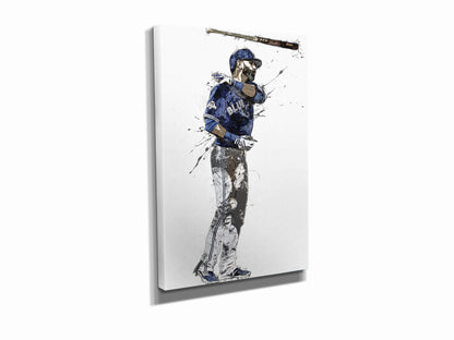 Jose Bautista Bat Flip Poster Toronto Blue Jays Baseball Painting Hand Made Posters Canvas Framed Print Wall Kids Art Man Cave Gift Home Decor