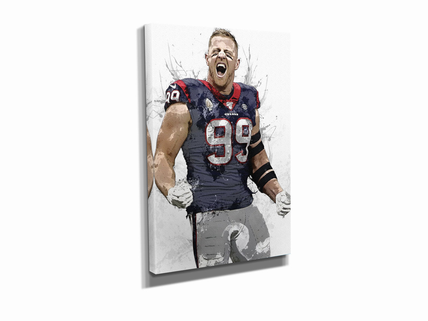 J.J. Watt Poster Houston Texans Football Painting Hand Made Posters Canvas Print Kids Wall Art Man Cave Gift Home Decor