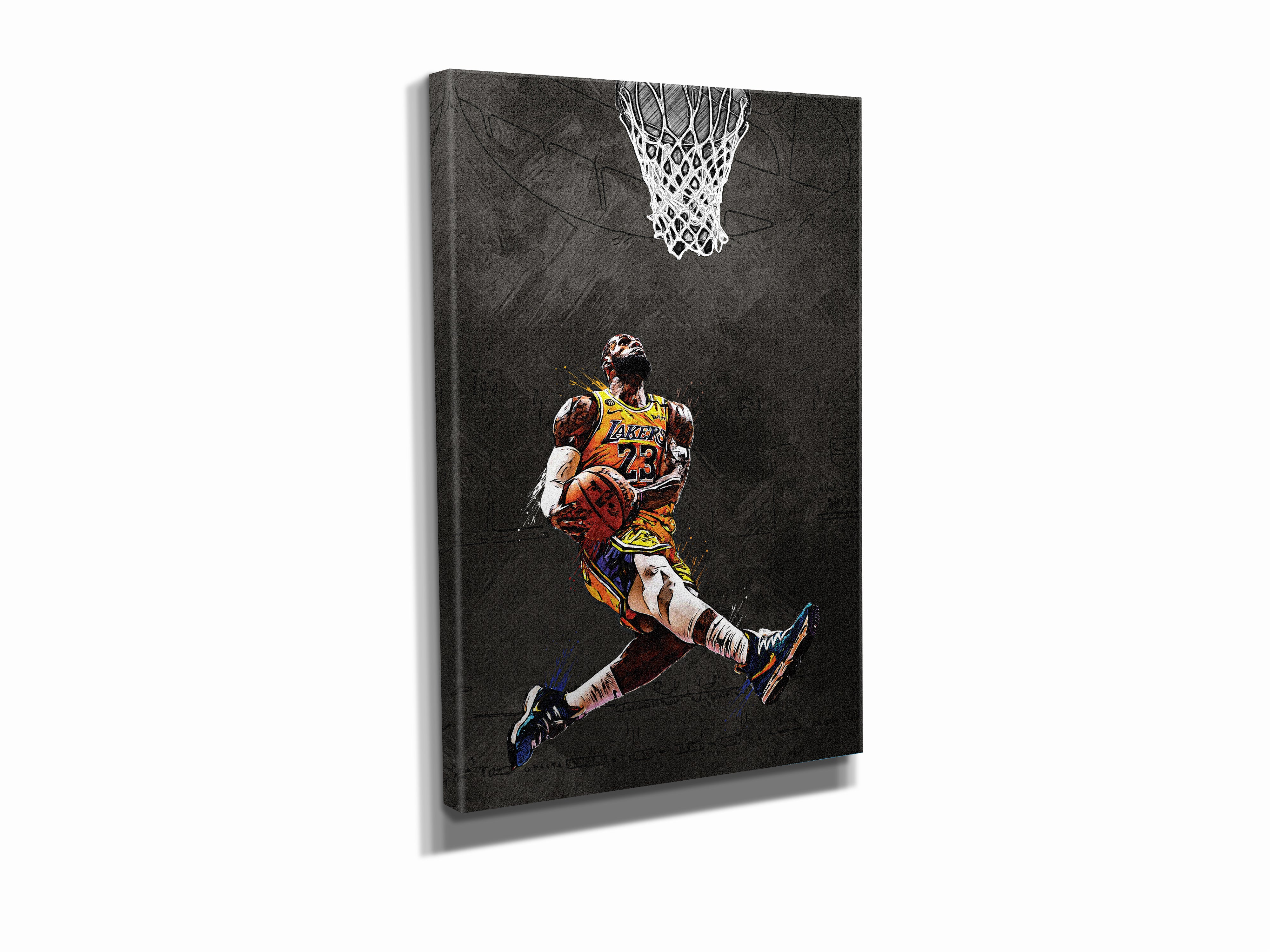 Lebron James Lakers jersey art illustration print