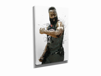 James Harden Poster Houston Rockets Basketball Painting Hand Made Posters Canvas Print Kids Wall Art Home Man Cave Gift Decor