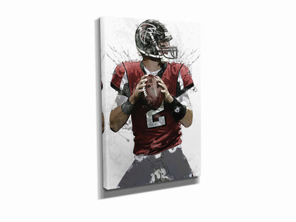 Matt Ryan Poster Atlanta Falcons Football Painting Hand Made Posters Canvas Print Kids Wall Art Home Man Cave Gift Decor