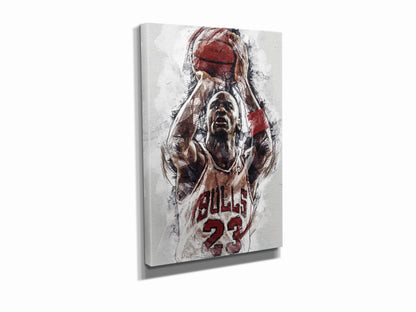 Michael Jordan Art Poster Chicago Bulls Basketball Hand Made Posters Canvas Framed Print Wall Kids Art Man Cave Gift Home Decor