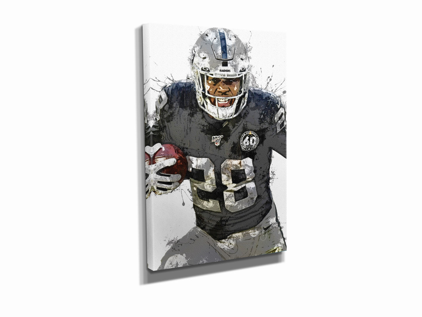 Josh Jacobs Poster Las Vegas Raiders Football Hand Made Posters Canvas Print Kids Wall Art Home Man Cave Gift Decor