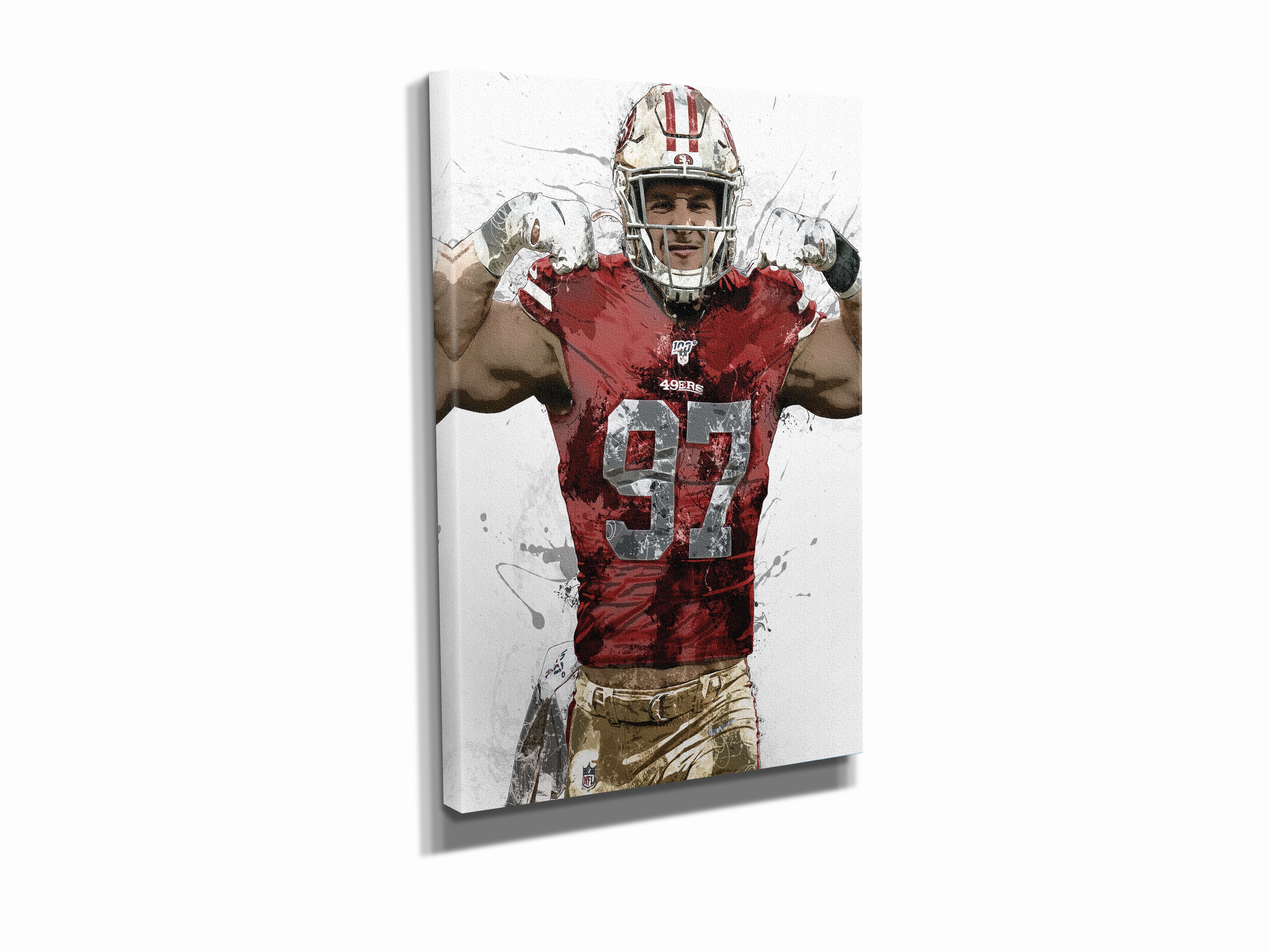 Nick Bosa Poster San Francisco 49ers Canvas Print Wall -    Nfl  football art, Sports art print, San francisco 49ers football