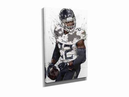 Derrick Henry Poster Tennessee Titans Football Painting Hand Made Posters Canvas Print Kids Wall Art Home Man Cave Gift Decor