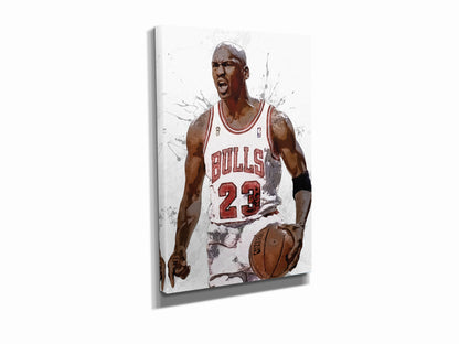Michael Jordan Poster Chicago Bulls Basketball Painting Hand Made Posters Canvas Print Kids Wall Art Home Man Cave Gift Decor