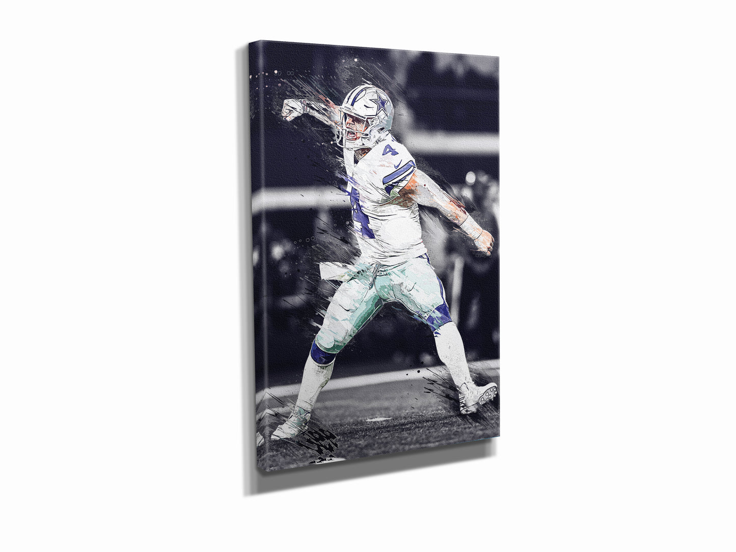 Dak Prescott Celebration Poster Dallas Cowboys Football Hand Made Posters Canvas Print Wall Art Man Cave Gift Home Kids Decor