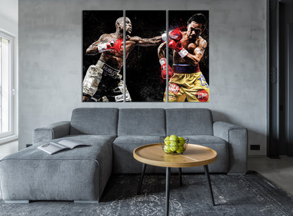 Floyd Mayweather Vs Manny Pacquiao Poster Boxing Hand Made Posters Canvas Print Wall Art Home Man Cave Gift Decor