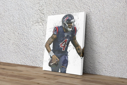 Deshaun Watson Poster Houston Texans Painting Football Hand Made Posters Canvas Print Kids Wall Art Home Man Cave Gift Decor