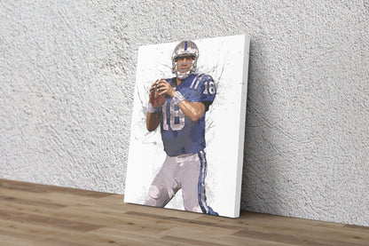 Peyton Manning Poster Indianapolis Colts Football Painting Hand Made Posters Canvas Print Kids Wall Art Man Cave Gift Home Decor