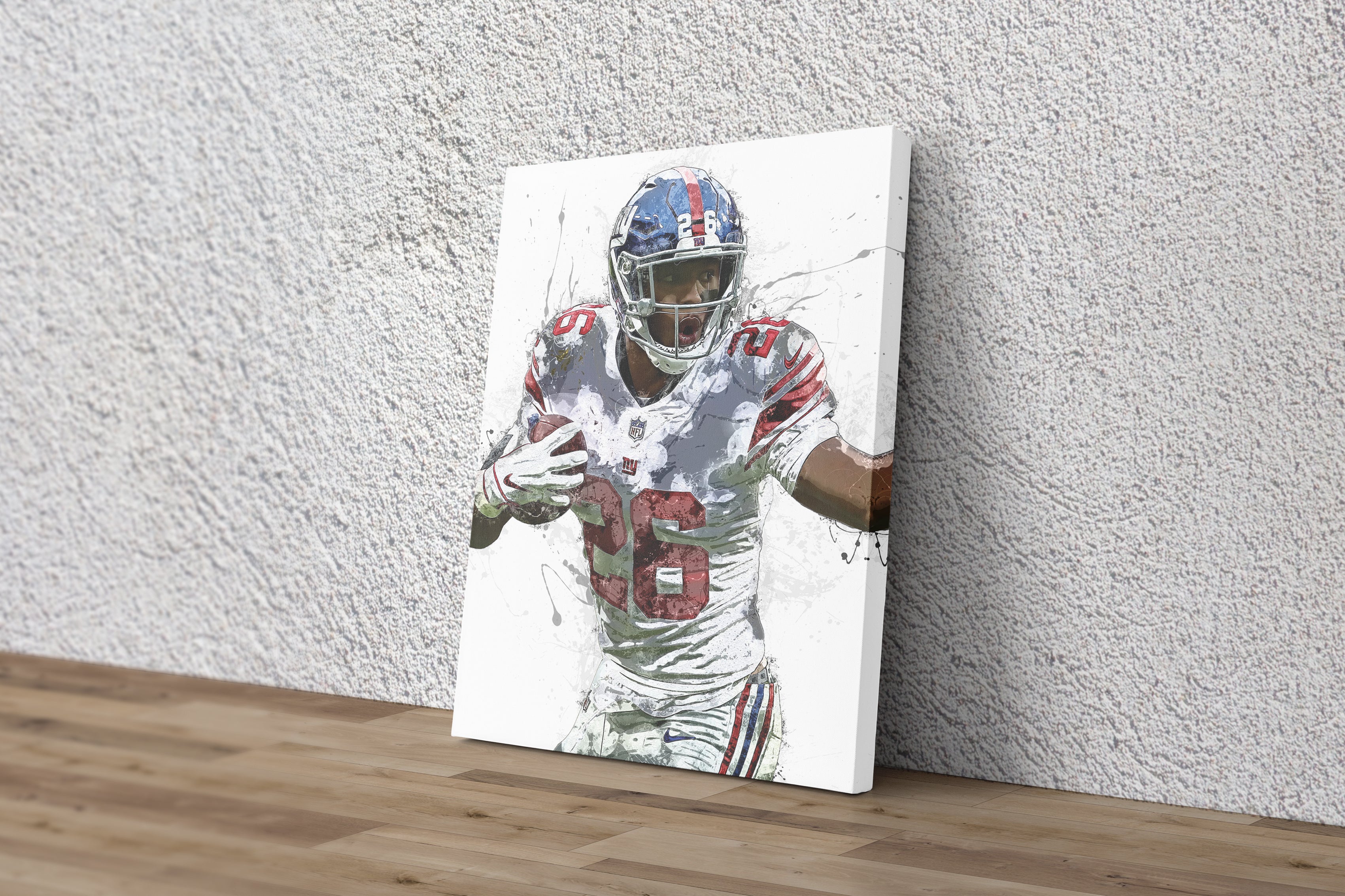 Saquon Barkley Jersey Art New York Giants NFL Wall Art Home 