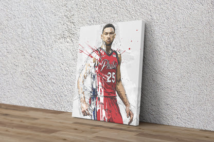 Ben Simmons Poster Philadelphia 76ers Basketball Hand Made Posters Canvas Print Wall Kids Art Man Cave Gift Home Decor