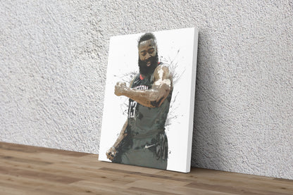 James Harden Poster Houston Rockets Basketball Painting Hand Made Posters Canvas Print Kids Wall Art Home Man Cave Gift Decor