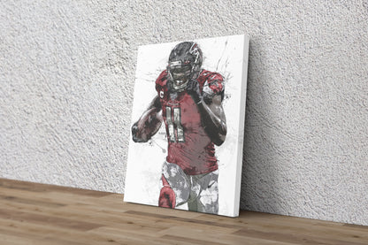 Julio Jones Poster Atlanta Falcons Football Painting Hand Made Posters Canvas Print Kids Wall Art Man Cave Gift Home Decor