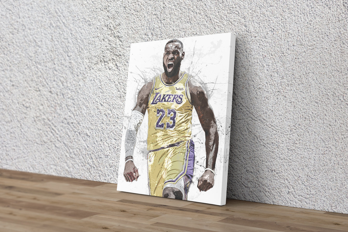 LeBron James Art Poster Los Angeles Lakers Championship Basketball Hand Made Posters Canvas Print Wall Art Man Cave Gift Home Decor