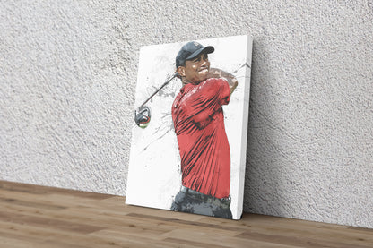 Tiger Woods Poster Masters 2019 Golf Painting Hand Made Posters Canvas Print Kids Wall Art Man Cave Gift Home Decor