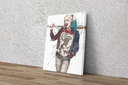 Harley Quinn Poster DC Superhero Comics Painting Hand Made Posters Canvas Print Kids Wall Art Man Cave Gift Home Decor