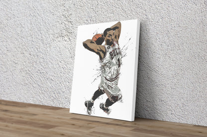 Derrick Rose Dunk Poster Chicago Bulls Basketball Hand Made Posters Canvas Print Wall Art Man Cave Gift Home Kids Decor