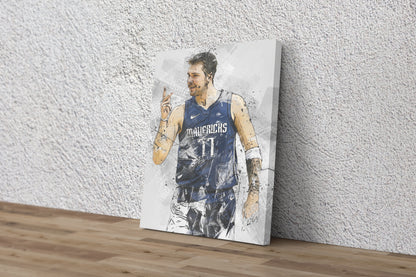 Luka Doncic Poster Dallas Mavericks Basketball Hand Made Posters Canvas Wall Art Home Decor