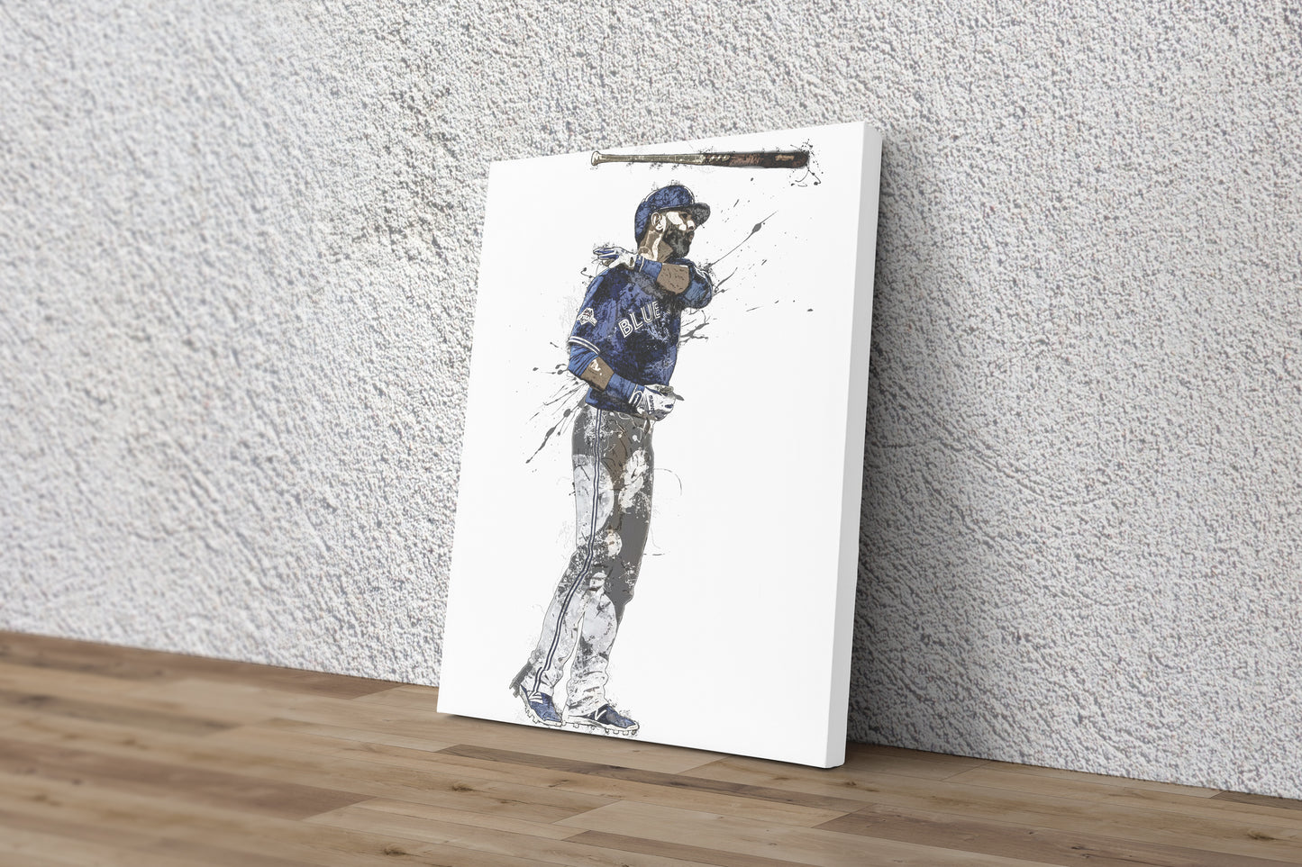 Jose Bautista Bat Flip Poster Toronto Blue Jays Baseball Painting Hand Made Posters Canvas Framed Print Wall Kids Art Man Cave Gift Home Decor