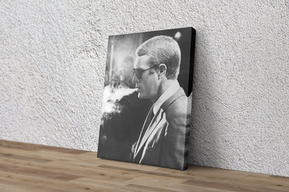 Steve McQueen Poster Actor Smoking Hand Made Poster Canvas Print Wall Art Home Decor