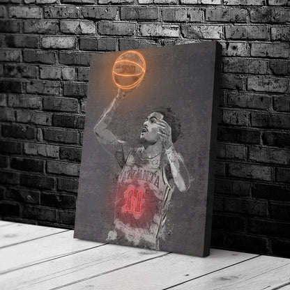 Trae Young Poster Graffiti Neon Atlanta Hawks Basketball Hand Made Poster Canvas Print Kids Wall Art Man Cave Gift Home Decor