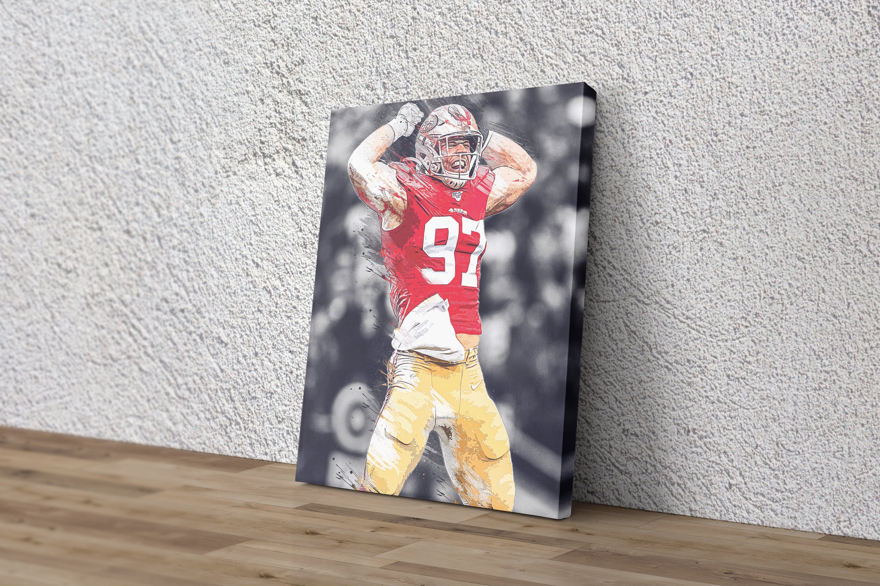 Nick Bosa Poster San Francisco 49ers Canvas Print Wall -    Nfl  football art, Sports art print, San francisco 49ers football