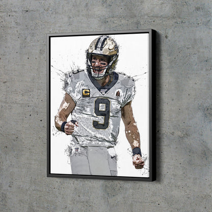 Drew Brees Poster New Orleans Saints Football Hand Made Posters Canvas Print Kids Wall Art Man Cave Gift Home Decor