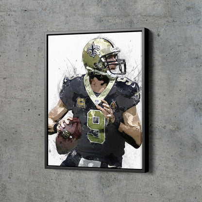 Drew Brees Poster New Orleans Saints Football Painting Hand Made Posters Canvas Print Wall Art Man Cave Gift Home Kids Decor