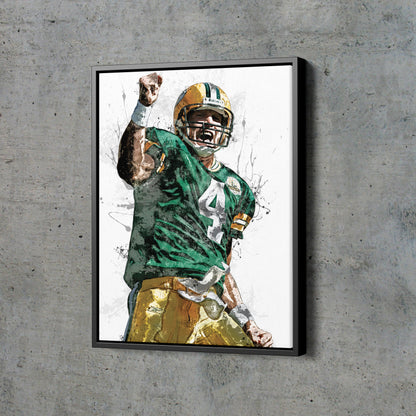 Brett Favre Poster Green Bay Packers Football Painting Hand Made Posters Canvas Print Kids Wall Art Man Cave Gift Home Decor