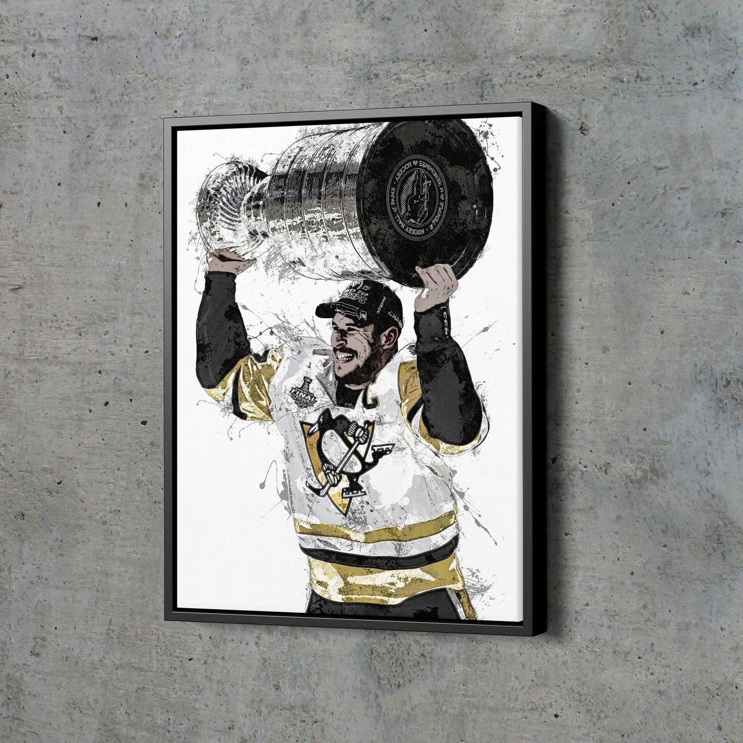Sidney Crosby Poster Stanley Cup Pittsburgh Penguins Ice hockey Hand Made Posters Canvas Print Kids Wall Art Man Cave Gift Home Decor